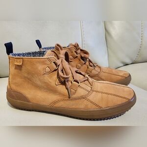 Keds Scout Boots Sneakers Women's Tan Lace Up Ankle Canvas Rubber sole 7.5